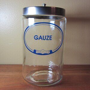 grafco gauze jar vintage apothecary doctor's office (W4944)